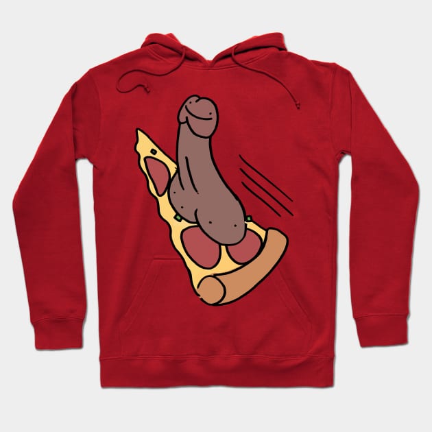 Penis Pizza - Flying (dark) Hoodie by HotDikkity